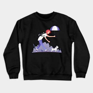 Girl with dog Crewneck Sweatshirt